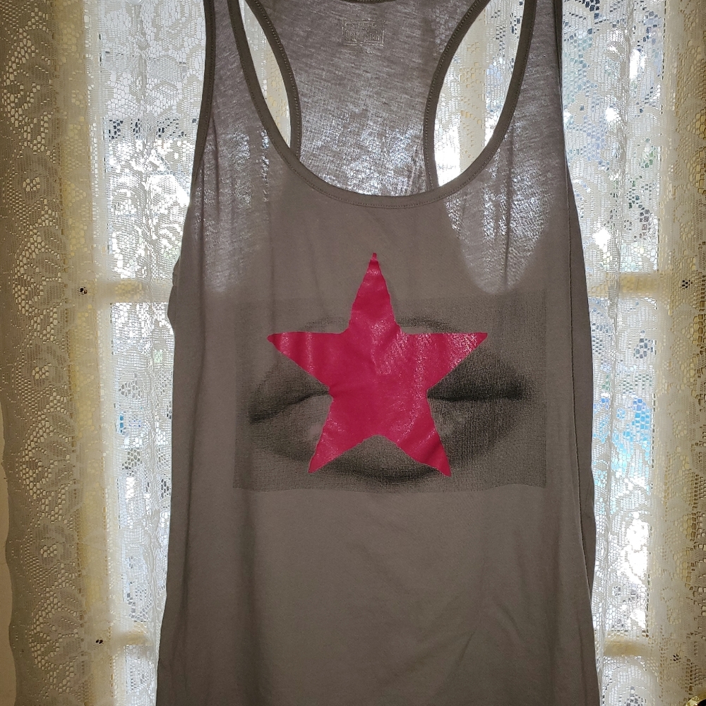 Grey Converse racer back tank top
